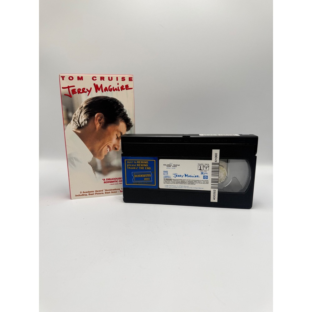 Jerry Maguire VHS Tom Cruise 1996 Columbia TriStar Blockbuster Video Rental Tape
